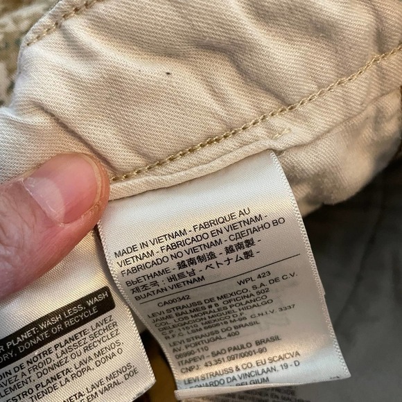 Levi's Camo Cargo Shorts 90s Y2K Cut Off Tan Brown White Tab Logo Mens 32 - Picture 7 of 13